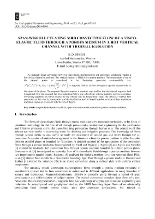 Span-wise fluctuating MHD convective flow of a visco-elastic fluid through a porous medium in a hot vertical channel with thermal radiation