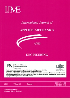 International Journal of Applied Mechanics and Engineering (IJAME), volume 21, number 4 (2016) - spis treści