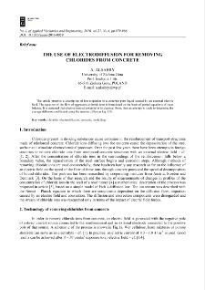 The use of electrodiffusion for removing chlorides from concrete