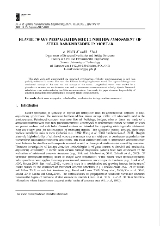 Elastic wave propagation for condition assessment of steel bar embedded in mortar