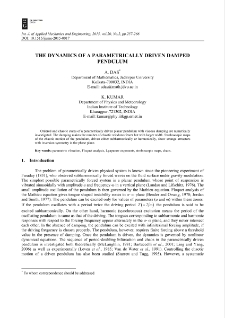 The dynamics of a parametrically driven damped pendulum