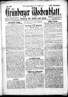 Grünberger Wochenblatt: Zeitung für Stadt und Land, No. 37. (12. Februar 1928)