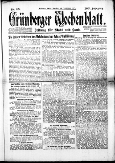 Grünberger Wochenblatt: Zeitung für Stadt und Land, No. 43. (19. Februar 1928)