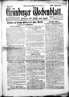 Grünberger Wochenblatt: Zeitung für Stadt und Land, No. 44. (21. Februar 1928)