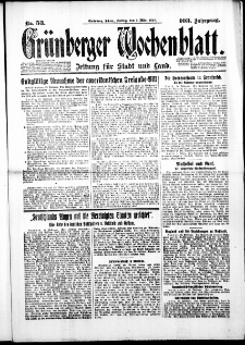 Gr&uuml;nberger Wochenblatt: Zeitung f&uuml;r Stadt und Land, No. 53. (2. M&auml;rz 1928)