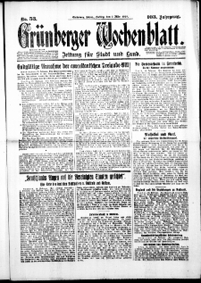 Grünberger Wochenblatt: Zeitung für Stadt und Land, No. 53. (2. März 1928)