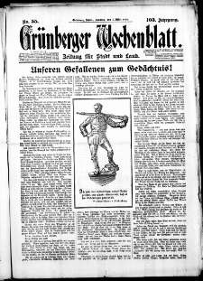 Gr&uuml;nberger Wochenblatt: Zeitung f&uuml;r Stadt und Land, No. 55. (4. M&auml;rz 1928)
