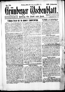 Gr&uuml;nberger Wochenblatt: Zeitung f&uuml;r Stadt und Land, No. 76. (29. M&auml;rz 1928)