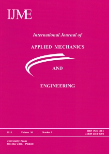 International Journal of Applied Mechanics and Engineering (IJAME), volume 20, number 3 (2015) - spis treści