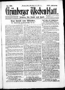 Gr&uuml;nberger Wochenblatt: Zeitung f&uuml;r Stadt und Land, No. 126. (31. Mai 1928)