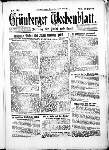 Gr&uuml;nberger Wochenblatt: Zeitung f&uuml;r Stadt und Land, No. 132. (7. Juni 1928)