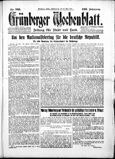 Grünberger Wochenblatt: Zeitung für Stadt und Land, No. 162. (12. Juli 1928)