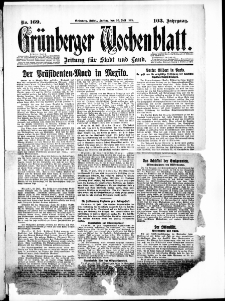 Grünberger Wochenblatt: Zeitung für Stadt und Land, No. 170. (21. Juli 1928)