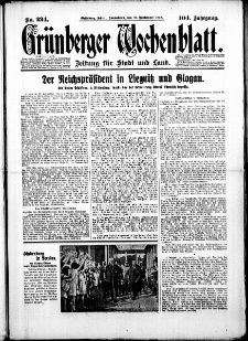Grünberger Wochenblatt: Zeitung für Stadt und Land, No. 224. (22. September 1928)