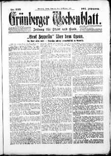 Grünberger Wochenblatt: Zeitung für Stadt und Land, No. 243. (14. Oktober 1928)
