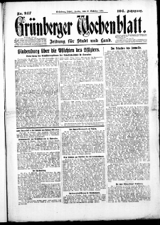 Grünberger Wochenblatt: Zeitung für Stadt und Land, No. 247. (19. Oktober 1928)