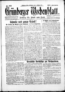 Grünberger Wochenblatt: Zeitung für Stadt und Land, No. 251. (24. Oktober 1928)