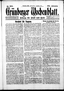 Grünberger Wochenblatt: Zeitung für Stadt und Land, No. 288. (7. Dezember 1928)