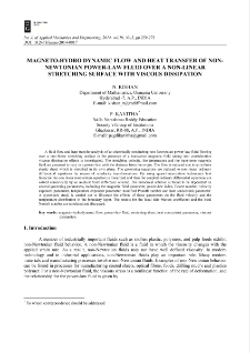 Magneto-hydro dynamic flow and heat transfer of non-newtonian power-law fluid over a non-linear stretching surface with viscous dissipation