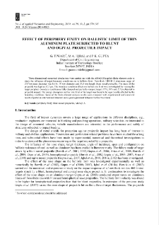 Effect of periphery fixity on ballistic limit of thin aluminum plate subjected to blunt and ogival projectile impact