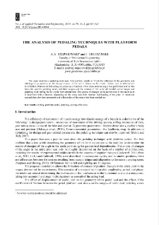 The analysis of pedaling techniques with platform pedals