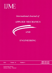 International Journal of Applied Mechanics and Engineering (IJAME), volume 19, number 4 (2014) - spis treści