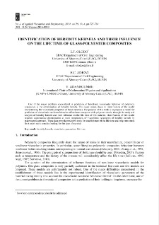 Identification of heredity kernels and their influence on the life time of glass/polyester composites