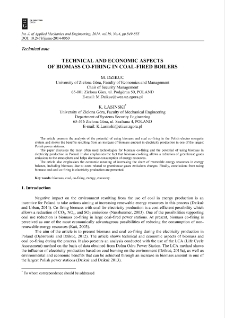 Technical and economic aspects of biomass co-firing in coal-fired boilers