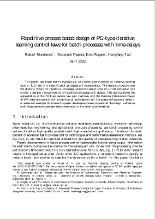 Repetitive process based design of PD-type iterative learning control laws for batch processes with time-delays