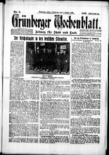 Gr&uuml;nberger Wochenblatt: Zeitung f&uuml;r Stadt und Land, No. 4. (6. Januar 1931)
