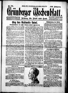 Gr&uuml;nberger Wochenblatt: Zeitung f&uuml;r Stadt und Land, No. 26. (31. Januar 1931)