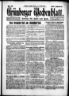 Gr&uuml;nberger Wochenblatt: Zeitung f&uuml;r Stadt und Land, No. 51. (2. M&auml;rz 1931)
