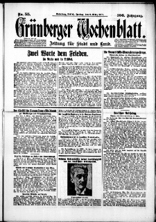 Grünberger Wochenblatt: Zeitung für Stadt und Land, No. 55. (6. März 1931)