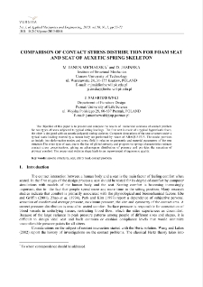 Comparison of contact stress distribution for foam seat and seat of auxetic spring skeleton