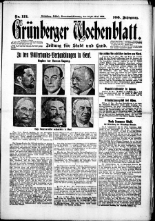 Gr&uuml;nberger Wochenblatt: Zeitung f&uuml;r Stadt und Land, No. 113. (16./17. Mai 1931)