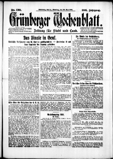 Gr&uuml;nberger Wochenblatt: Zeitung f&uuml;r Stadt und Land, No. 120. (26. Mai 1931)