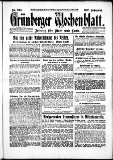 Grünberger Wochenblatt: Zeitung für Stadt und Land, No. 214. (12./13. September 1931)