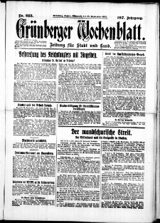 Grünberger Wochenblatt: Zeitung für Stadt und Land, No. 223. (23. September 1931)