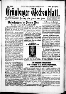 Gr&uuml;nberger Wochenblatt: Zeitung f&uuml;r Stadt und Land, No. 224. (24. September 1931)