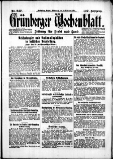 Gr&uuml;nberger Wochenblatt: Zeitung f&uuml;r Stadt und Land, No. 247. (21. Oktober 1931)