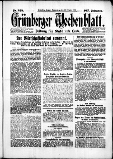 Gr&uuml;nberger Wochenblatt: Zeitung f&uuml;r Stadt und Land, No. 248. (22. Oktober 1931)