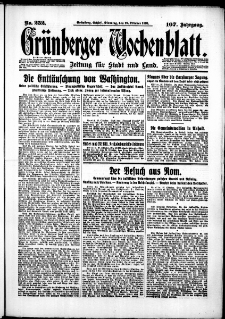 Gr&uuml;nberger Wochenblatt: Zeitung f&uuml;r Stadt und Land, No. 252. (27. Oktober 1931)