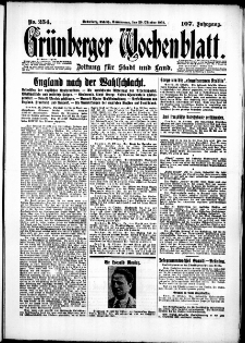 Gr&uuml;nberger Wochenblatt: Zeitung f&uuml;r Stadt und Land, No. 254. (29. Oktober 1931)