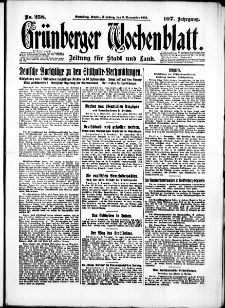 Gr&uuml;nberger Wochenblatt: Zeitung f&uuml;r Stadt und Land, No. 258. (3. November 1931)