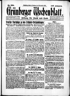 Grünberger Wochenblatt: Zeitung für Stadt und Land, No. 258. (3. November 1931)