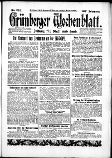 Grünberger Wochenblatt: Zeitung für Stadt und Land, No. 291. (12./13. Dezember 1931)