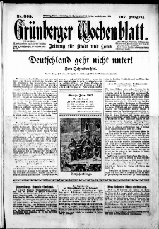 Gr&uuml;nberger Wochenblatt: Zeitung f&uuml;r Stadt und Land, No. 305. (31. Dezember 1931/1. Januar 1932)