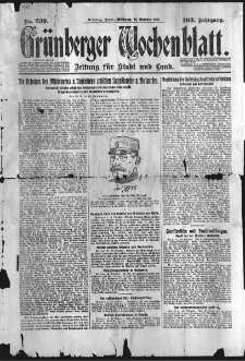 Gr&uuml;nberger Wochenblatt: Zeitung f&uuml;r Stadt und Land, No. 239. (12. Oktober 1927)