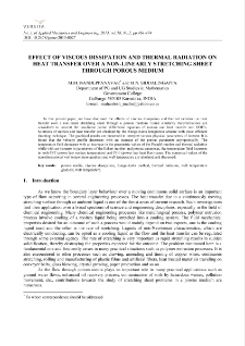 Effect of viscous dissipation and thermal radiation on heat transfer over a non-linearly stretching sheet through porous medium