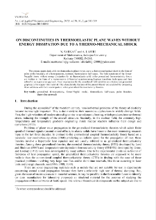On discontinuties in thermoelastic plane waves without energy dissipation due to a thermo-mechanical shock